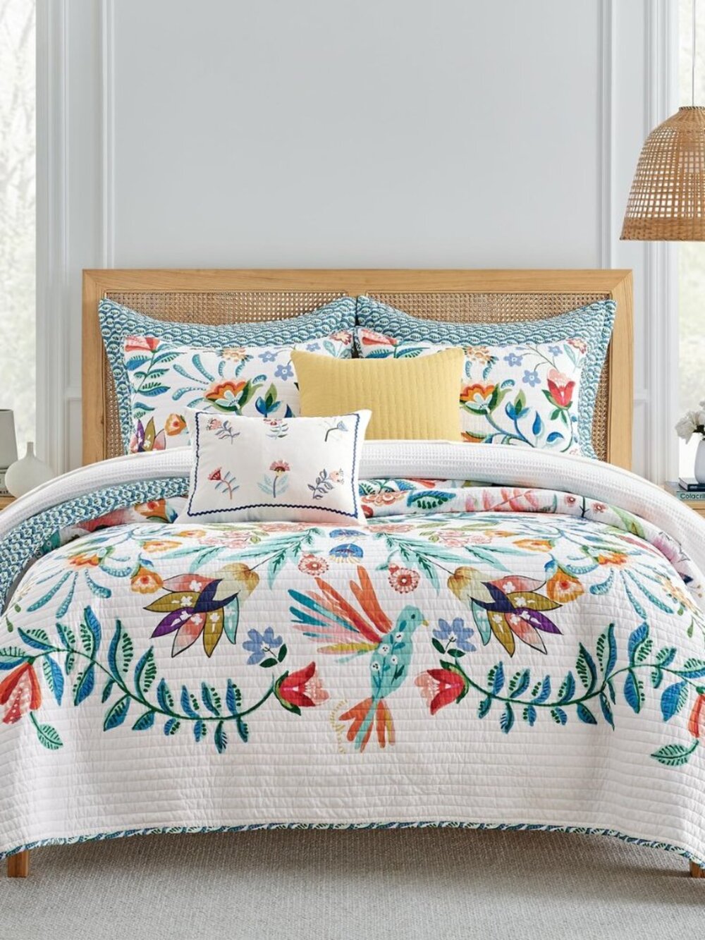 Danika Quilt Set - Full/Queen Quilt and Two Standard Shams - Floral